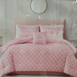 Juicy Couture Pink Checkered Comforter Set
